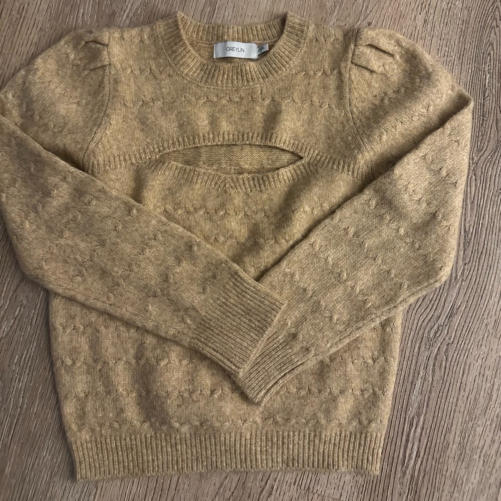 Greylin Warm Tan Knit Sweater